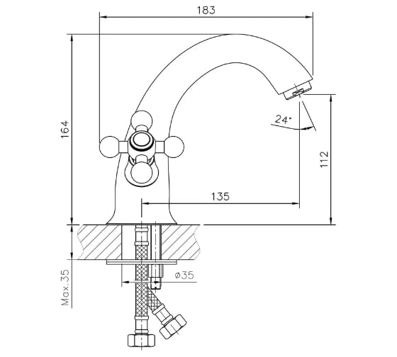 Смеситель для раковины Haiba под бронзу HB1019-4