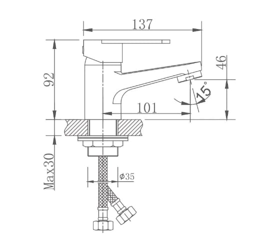 Смеситель для раковины Haiba полированная сталь HB10801-2
