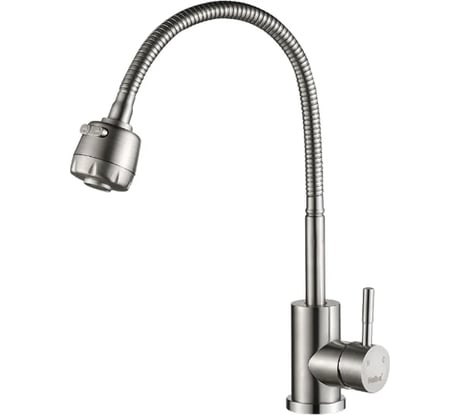 Смеситель для кухни Haiba с гибким изливом и 2-режимным аэратором, полированная сталь HB73304