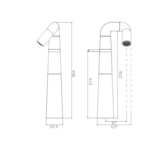 Смеситель для раковины Haiba с поворотным изливом, пепельный HB10813-3
