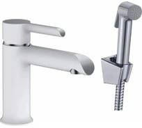 Смеситель для раковины Haiba с гигиеническим душем, белый/хром HB12805-8