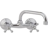 Смеситель для кухни ARCO DA VELLA пристенный маховик металл, крест верхний излив А4607 06451