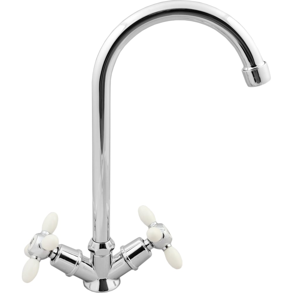 Смеситель для кухни ARCO DA VELLA маховик крест, белый, металл A4516 ...?