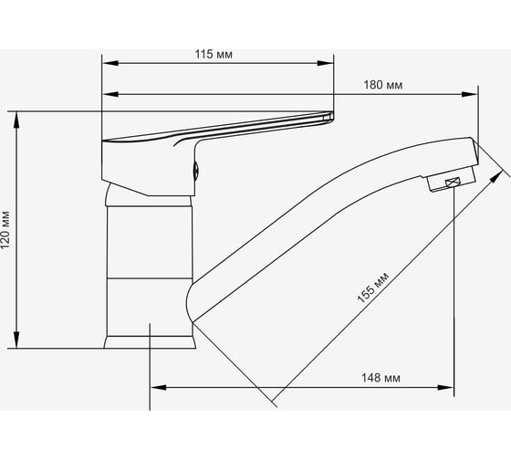 Смеситель для кухни ARCO DA VELLA 35 мм, излив 15 см А4214 12190