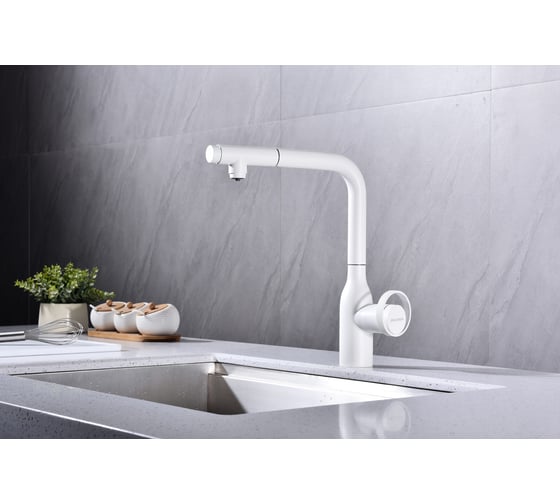 Смеситель для кухни Paulmark Urban, белый матовый, Ur213104-431