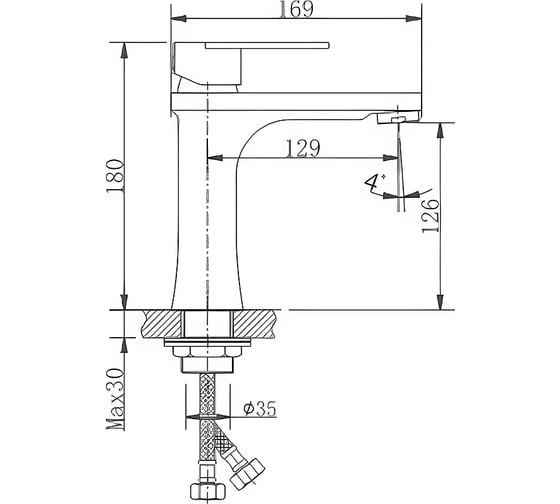 Смеситель для раковины сатин Haiba HB1080 00304619