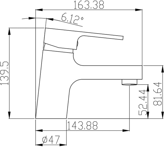 Смеситель для умывальника ARCO DA VELLA 40 мм, зеленый/хром A1031GR 11858