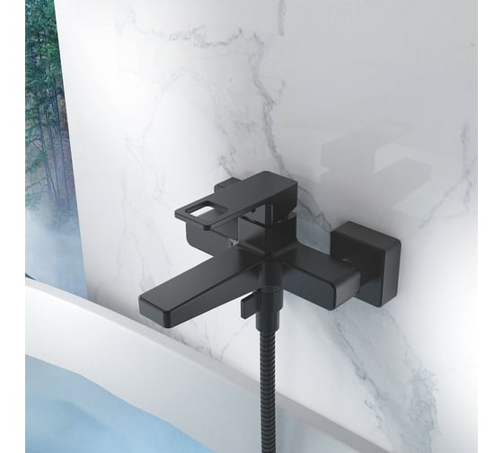 Смеситель для ванны Haiba с коротким изливом, черный HB60615-7