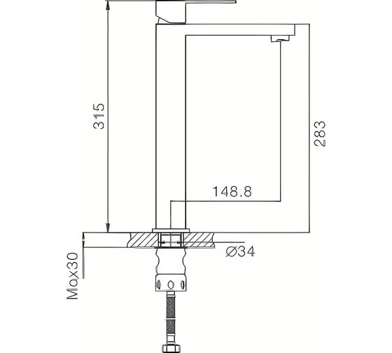 Смеситель для раковины Haiba черный HB11803-7