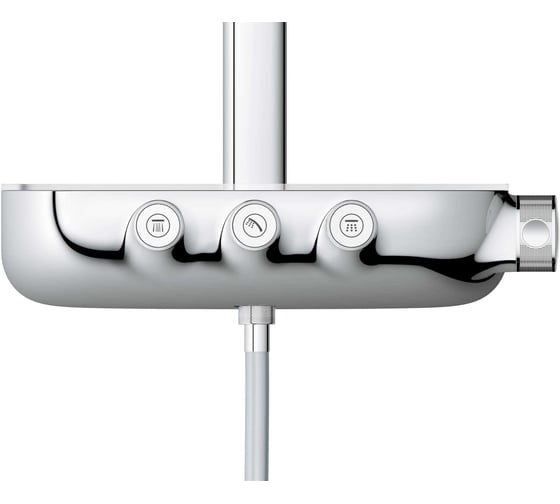 Душевая система с термостатическим смесителем Grohe Smartcontrol 360 duo для настенного монтажа, 3 режима верхнего душа, белая луна 26250ls0 00000076001
