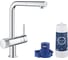 Смеситель для мойки Grohe Blue Pure Minta с l образным выдвижным изливом, для подачи смешанной и фильтрованной воды 31721000 гол 64508001 и фильт 40404001 хром 119706 00000080030 1