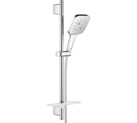 Душевой гарнитур Grohe Rainshower SmartActive cube 130 душевая штанга 600 мм, шланг 1750 мм, полочка, хром 26583000 00000085228