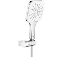 Душевой набор Grohe Rainshower SmartActive 130 cube квадратный ручной душ, настенный держатель, шланг 1500 мм, белая луна 26588ls0 00000082965