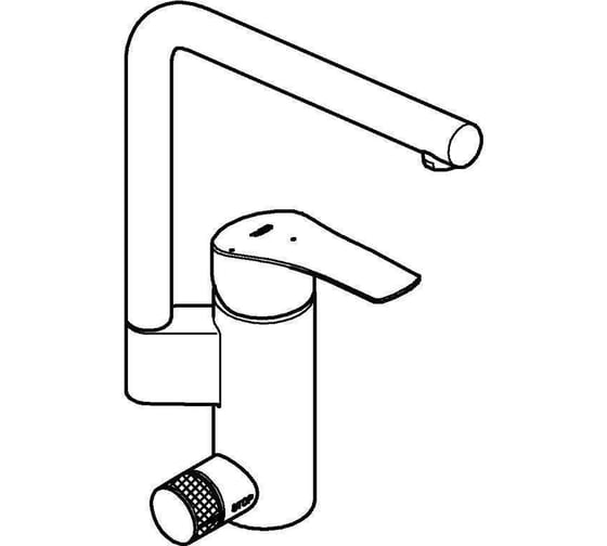 Смеситель для мойки Grohe Eurosmart L-излив, запорный вентиль 31787001