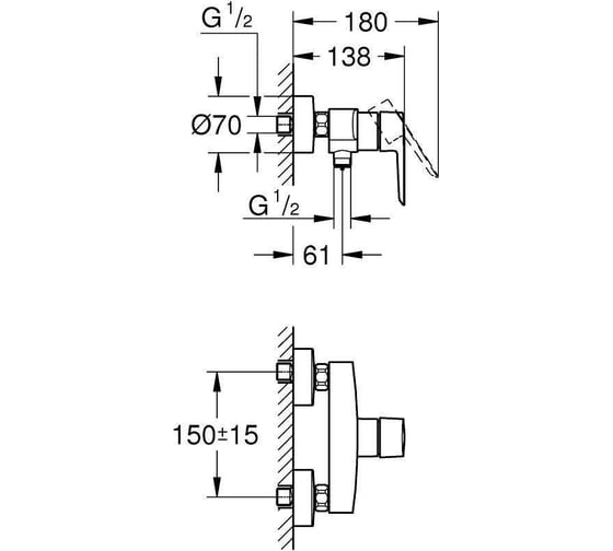 Смеситель для душа Grohe Start наружный 32279002