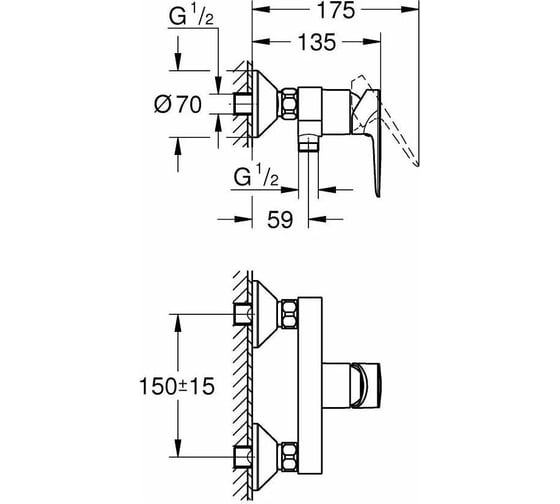 Смеситель для душа Grohe Start Edge наружный 23347001