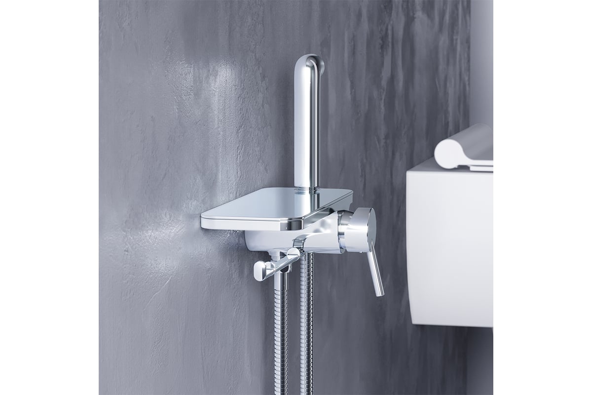 Смеситель монтируемый в стену Damixa Jupiter с гиг. душем и полкой ...