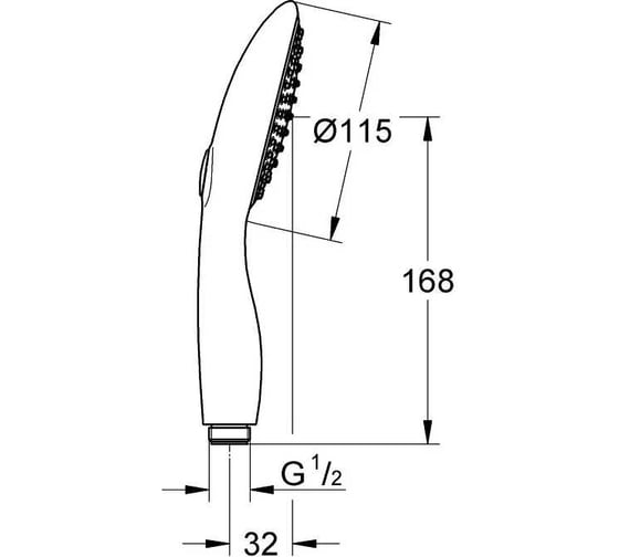 Ручной душ Grohe Vitalio Rain NEW 115, 9.5 л/мин 26103000