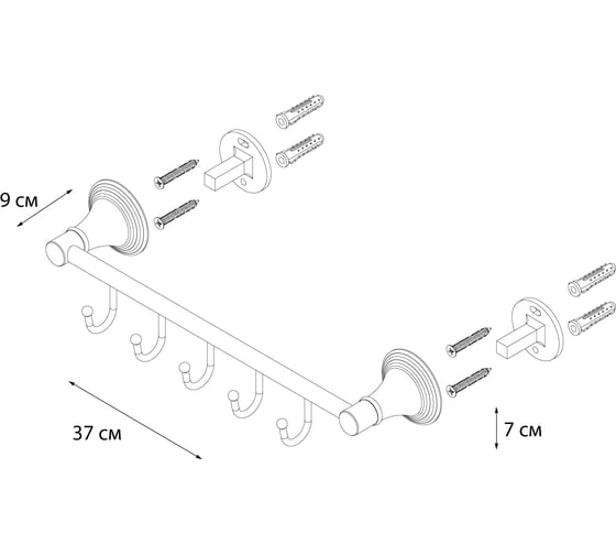 Планка 5 крючков FIXSEN LUKSOR B71605-5