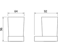 Стаканчик для зубных щеток Nofer CORINTO чёрный стекло/нерж. сталь 16931.N