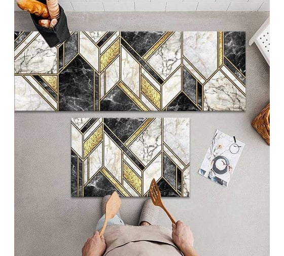 Коврики Homium Home, набор 2шт, цвет черный/желтый set2mat04