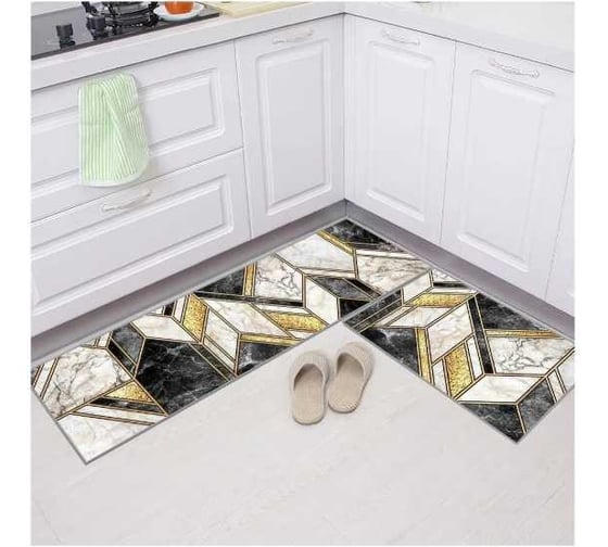 Коврики Homium Home, набор 2шт, цвет черный/желтый set2mat04