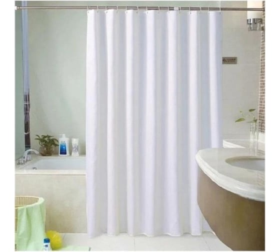 Штора для ванной комнаты Homium Bath Basic, цвет белый, размер 180*180см, однотонная bath02white