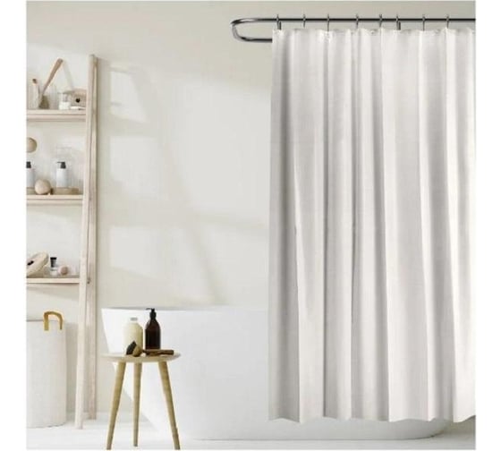 Штора для ванной комнаты Homium Bath Basic, цвет белый, размер 180*180см, однотонная bath02white