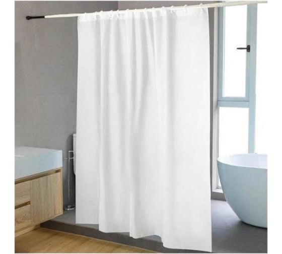 Штора для ванной комнаты Homium Bath Basic, цвет белый, размер 180*180см, однотонная bath02white