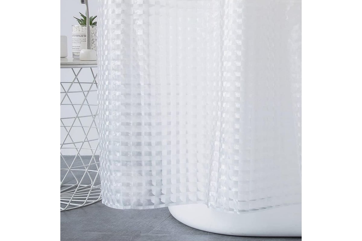 Штора для ванной комнаты Ridberg 180x200 см прозрачная квадрат 1211335 ...