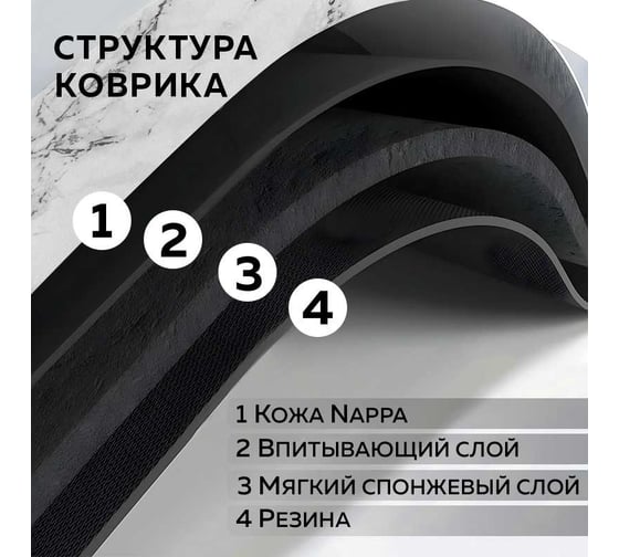 Коврик для ванной Ridberg 50x80 см ,белый мрамор цвет 1211343