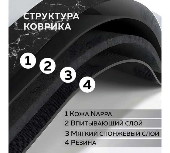 Коврик для ванной Ridberg 50x80 см ,черный мрамор цвет 1211344
