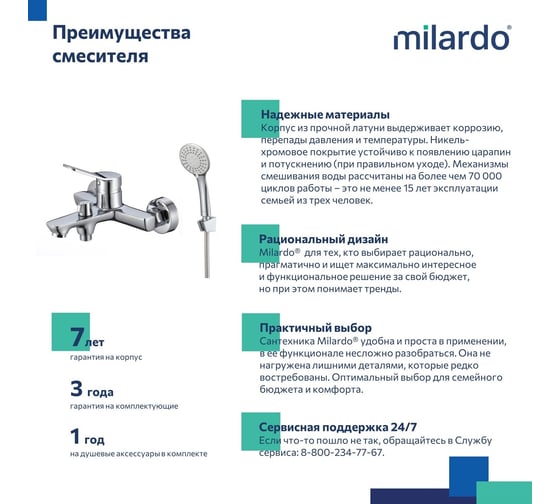 Смеситель для ванны Milardo enjoy глянцевый хром ENJSB00M02