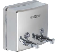 Дозатор для мыла NOFER inox с двумя кранами 03005.B