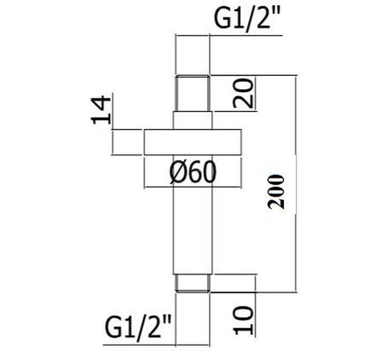 Потолочное крепление верхнего душа Paffoni Ø24 L-200 мм metal хром ZSOF065CR 00260449