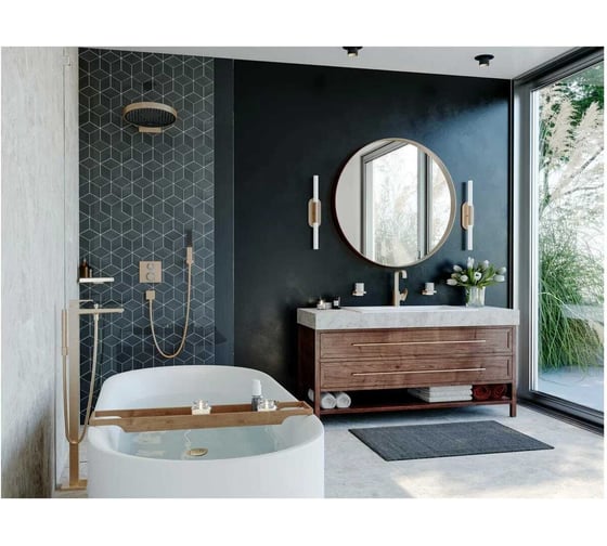 Верхний душ с настенным держателем HANSGROHE Rainfinity 360 1jet полированное золото 26230990 00000087158
