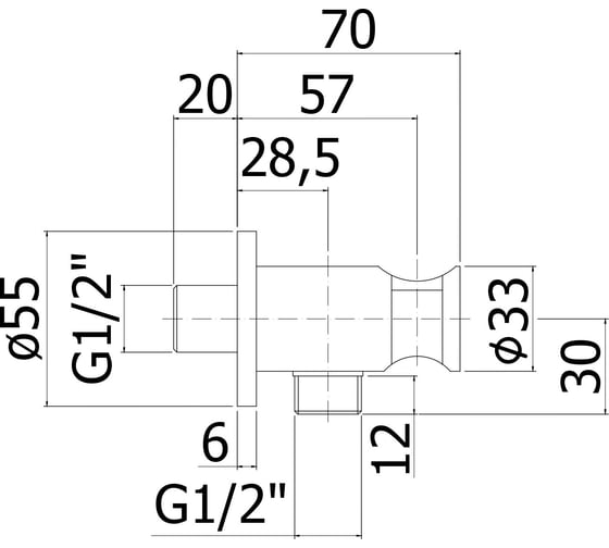 Водорозетка Paffoni ZSUP031CR 1/2' с держателем 00254572