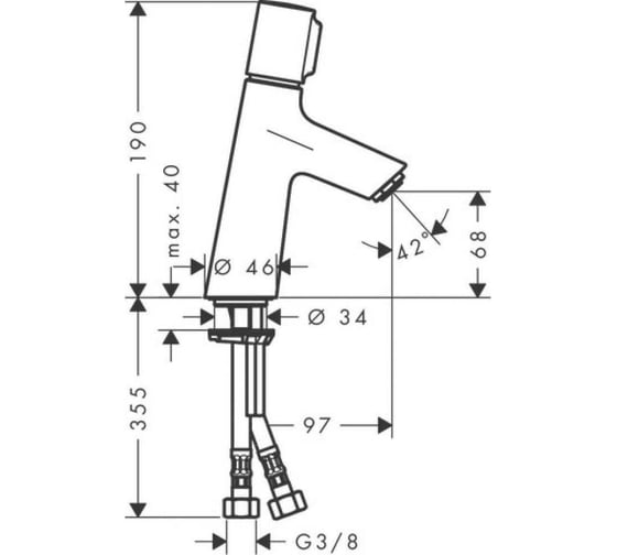 Смеситель для раковины Hansgrohe Talis select s 80 без донного клапана 72041000 00000050103