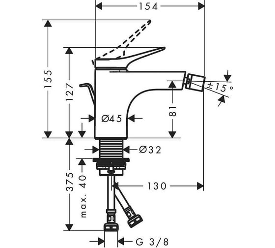 Смеситель для биде Hansgrohe Vivenis 75200700 00000094165