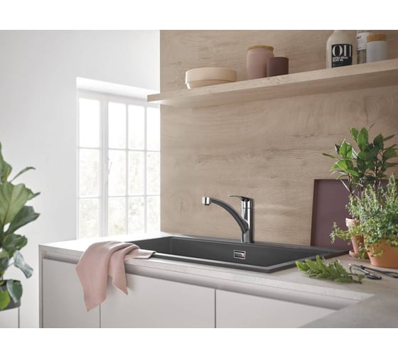 Смеситель для кухонной мойки Grohe Eurosmart с поворотным изливом, хром 33281003