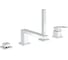 Смеситель для ванны Grohe Eurocube на 4 отверстия, на край ванны, хром 19897001 1