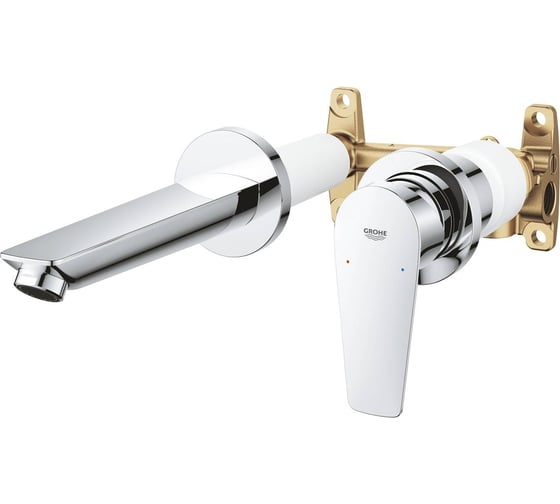 Смеситель для раковины Grohe BauEdge скрытого монтажа на 2 отверстия, в комплекте с монтажной частью, хром 20474001