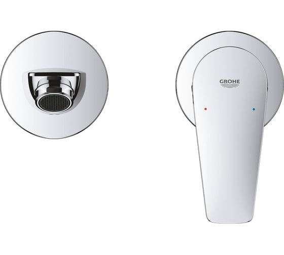 Смеситель для раковины Grohe BauEdge скрытого монтажа на 2 отверстия, в комплекте с монтажной частью, хром 20474001