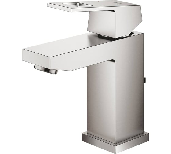 Смеситель для раковины Grohe Eurocube с донным клапаном, суперсталь 23127DC0