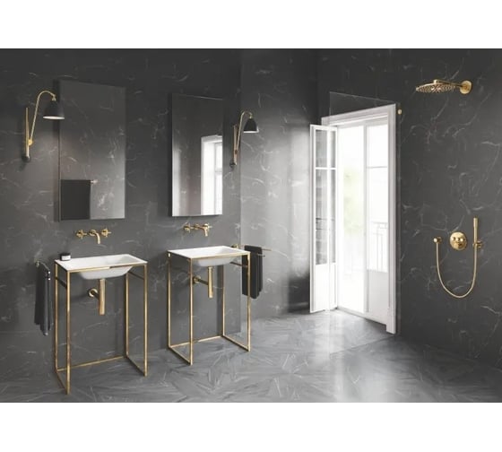 Внешняя часть термостата для душа Grohe Grohtherm SmartControl на 3 потребителя, круглая, холодный рассвет глянец 29121GL0