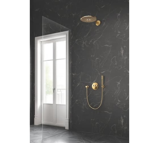 Верхний душ и душевой кронштейн Grohe Rainshower 310 SmartActive холодный рассвет глянец 26475GL0