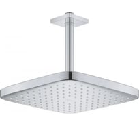 Верхний душ Grohe Tempesta 250 CUBE, квадратный + душевой кронштейн потолочный 142 мм, хром 26683000