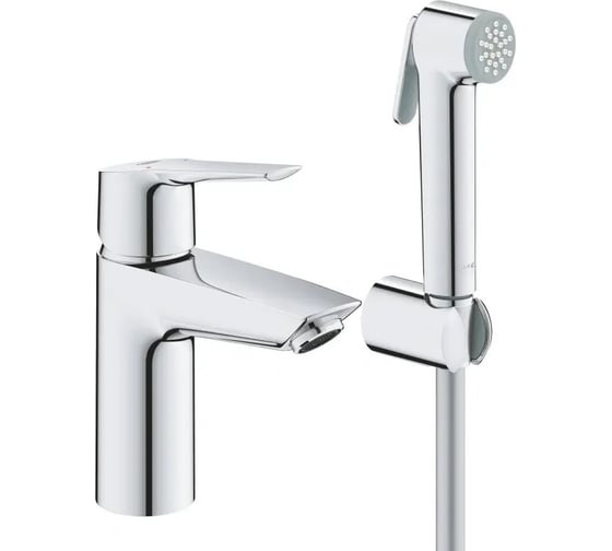 Смеситель для раковины Grohe Start QuickFix с гигиеническим душем, S-Size, хром 23123003