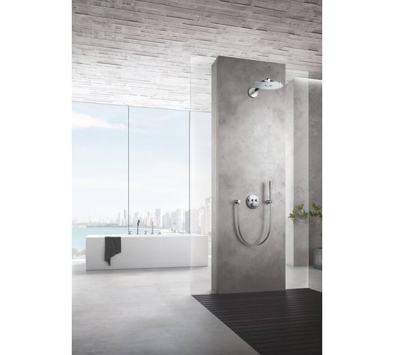 Смеситель для ванны Grohe Atrio двухвентильный, на 5 отверстий, на край ванны, хром 19923003