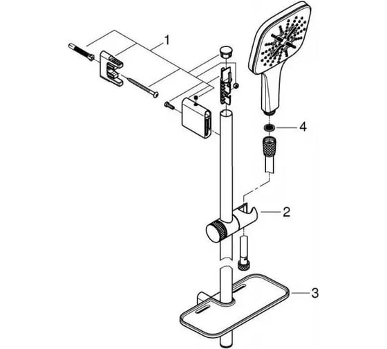 Душевой гарнитур Grohe rainshower smartactive cube 130 26584000 00000083646